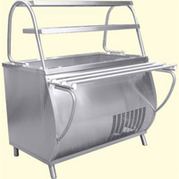 Прилавок холодильный высокотемпературный предназначен для хранения, демонстрации и раздачи холодных закусок, третьих блюд и охлажденных напитков